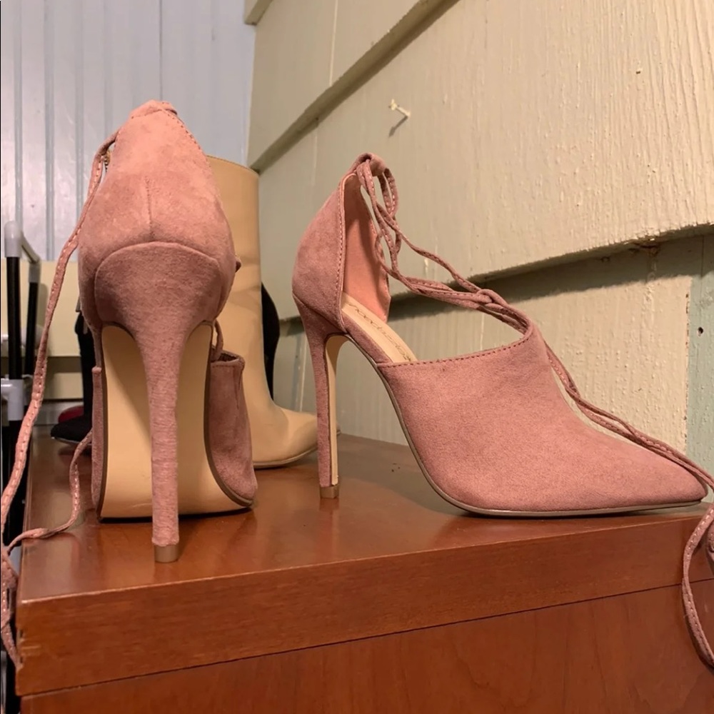 Deep Blush pink pumps